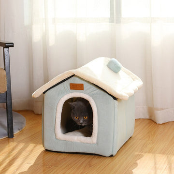 Foldable Dog House Kennel Bed Mat Soft Cat Tent For Small Medium Dog Cat Winter Warm Chihuahua Teddy Cats Nest Cave Pet Supplies