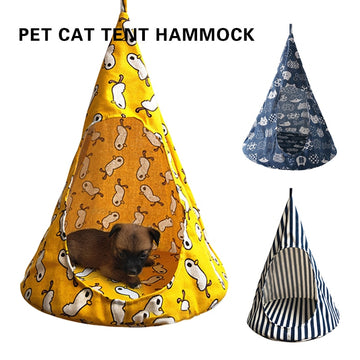 Foldable Cat Hammock Bed Removable Puppy Hanging House Bed Cone Shape Breathable Washable Conical Tent For Cat Sleeping Product